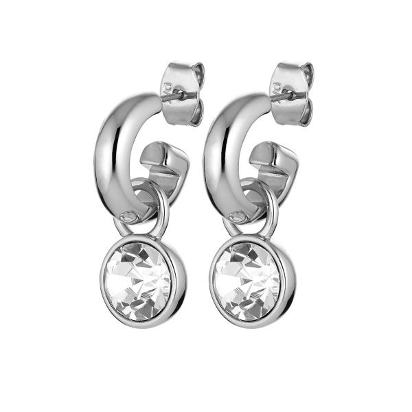 ANNA Earring with Clear Crystals Silver