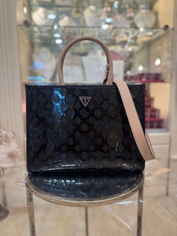 GUESS Arnela 4G Peony Logo Handbag Black