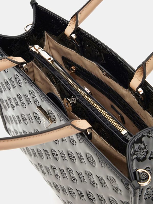 GUESS Arnela 4G Peony Logo Handbag Black - Image 2