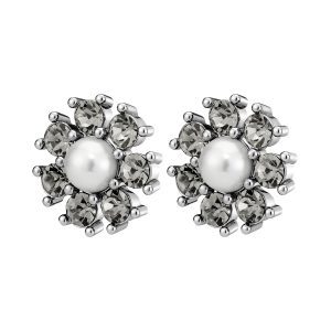 AUDE Earring with Grey Crystals Silver