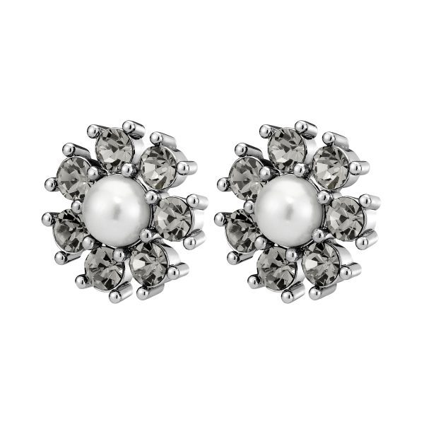 AUDE Earring with Grey Crystals Silver