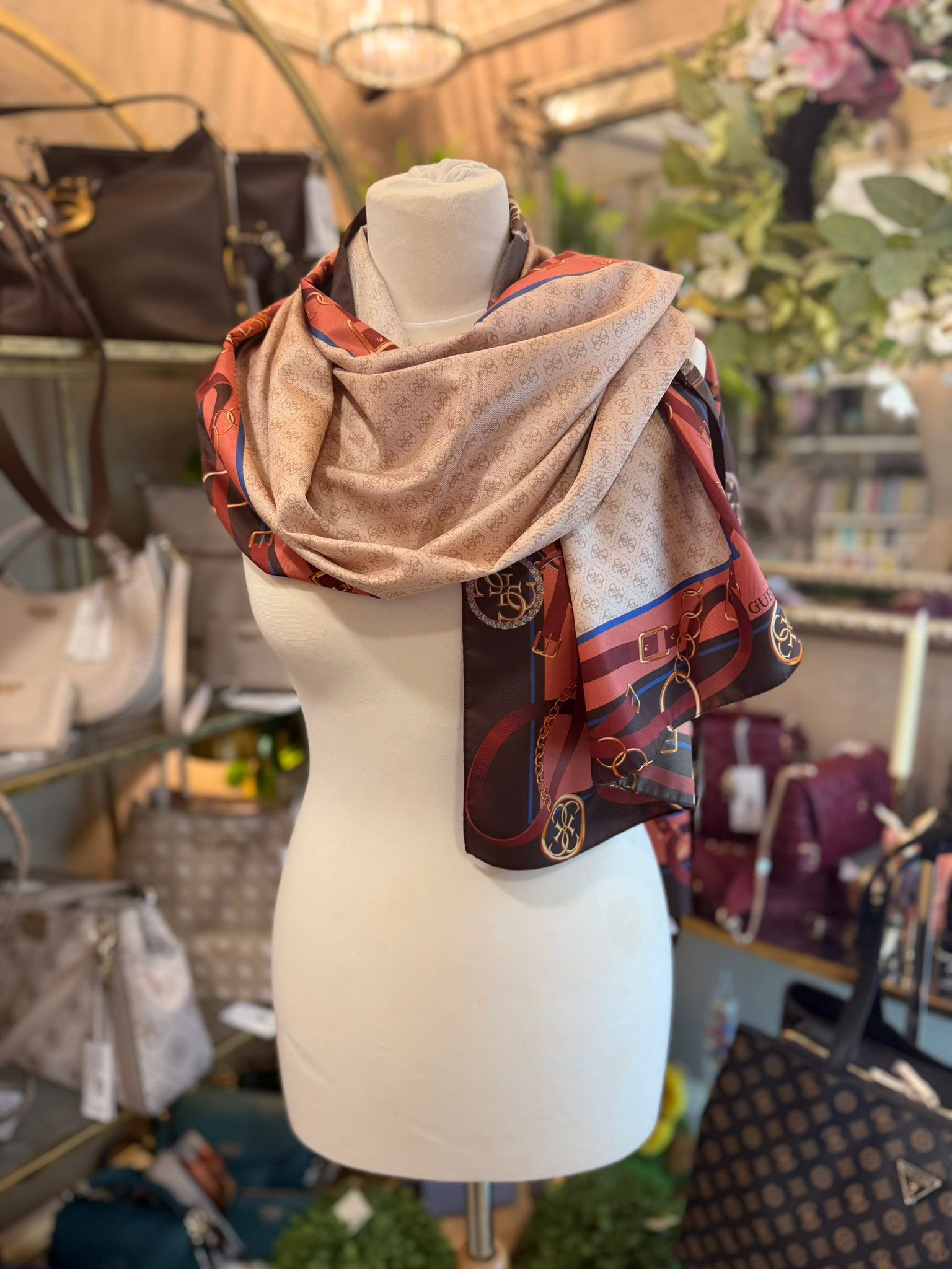 Guess Reversible Scarf Brown Multi - Image 3