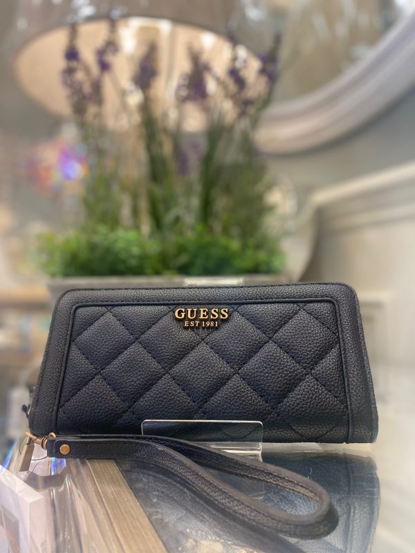 GUESS Abey Quilted Maxi Wallet Black