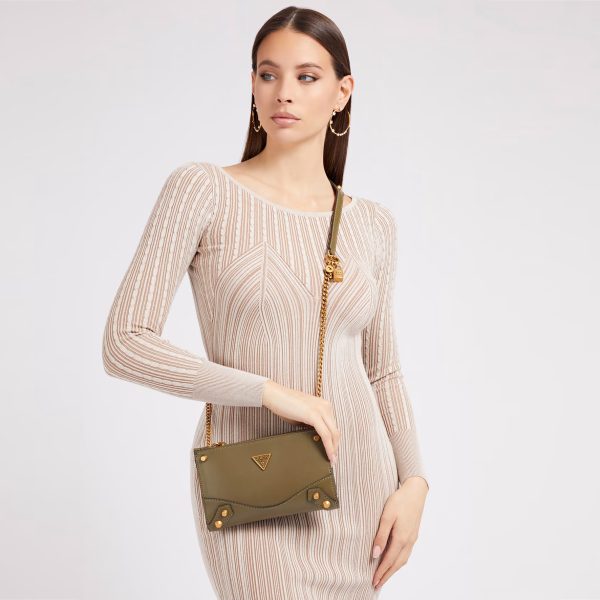 GUESS Amantea Crossbody Top Zip Olive - Image 5
