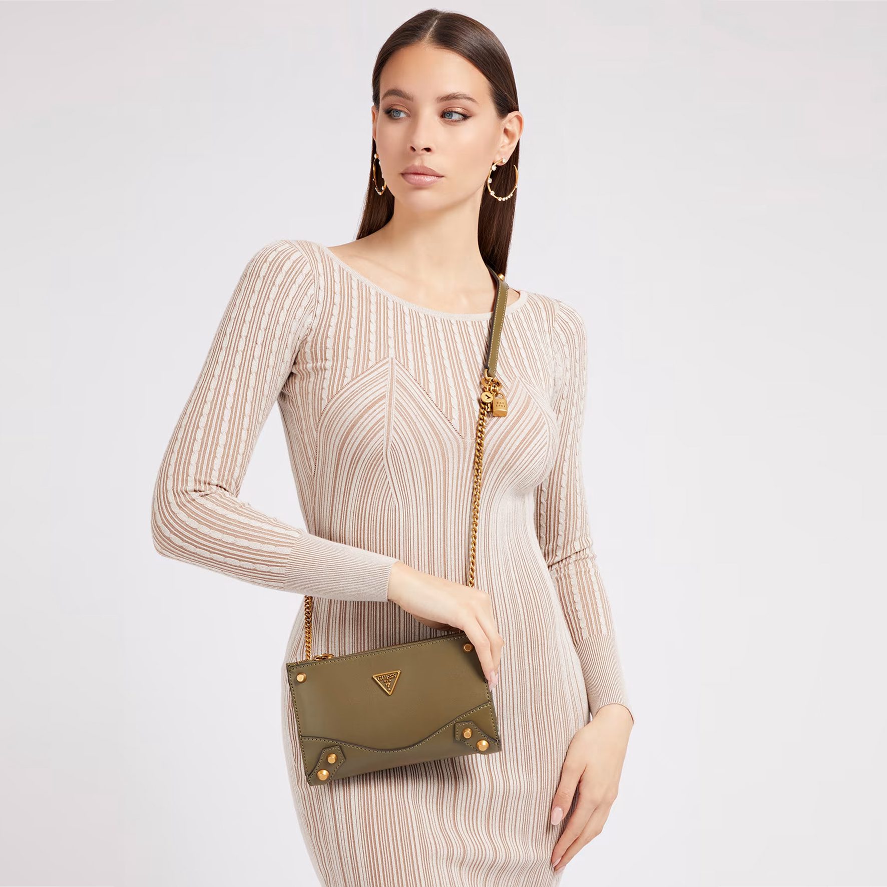 GUESS Amantea Crossbody Top Zip Olive - Allure Online Shop