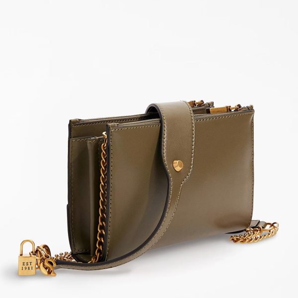 GUESS Amantea Crossbody Top Zip Olive - Image 3