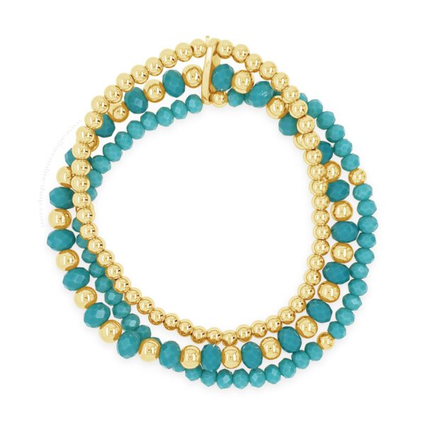 Absolute Tourquoise Beads Bracelet Gold B2179TQ