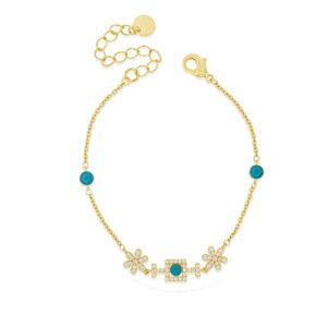 Absolute Tourquoise & Crystals Bracelet Gold B2198TQ