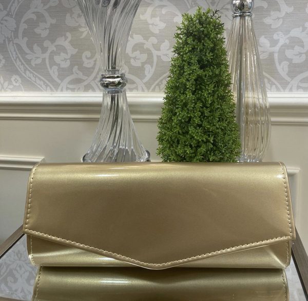 Gold Patent Clutch Bag