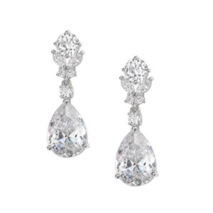 Crystal Drop Earrings Silver