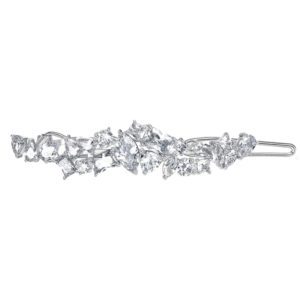 Sheer Crystal Hair Clip Silver