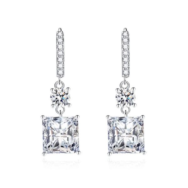 Glitzy Gem Earrings Silver
