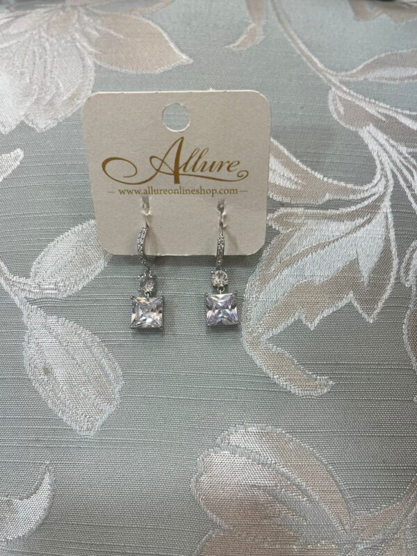 Glitzy Gem Earrings Silver - Image 2