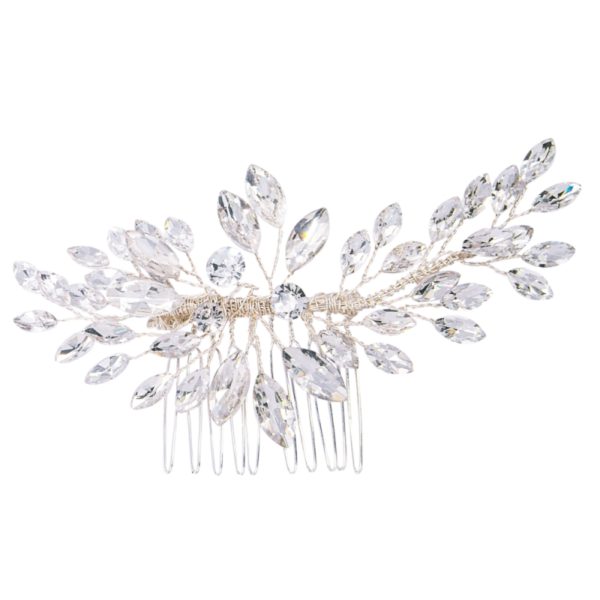 Glitzy Glam Hair Comb Silver