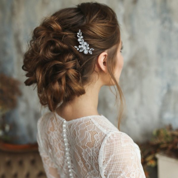 Chic Pearl Hair Clip Silver - Image 2