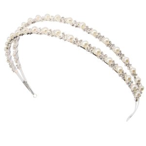 DAINTY DIVA HEADBAND DOUBLE ROW SILVER