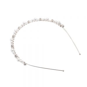 CHIC PEARL & CRYSTAL HEADBAND - SILVER