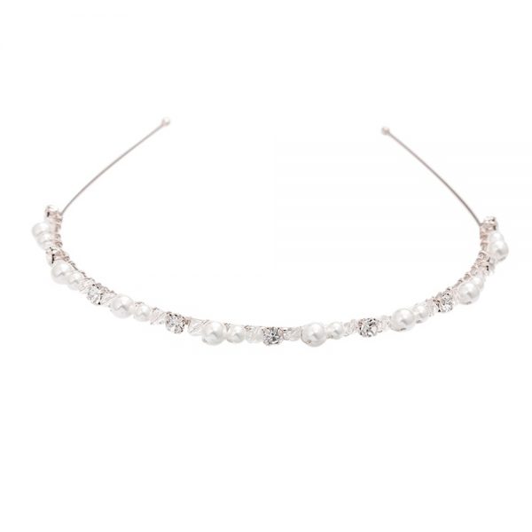CHIC PEARL & CRYSTAL HEADBAND - SILVER - Image 2