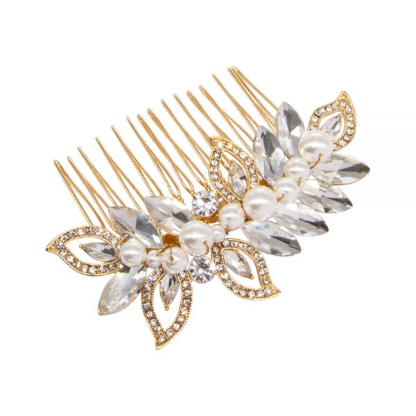 PEARL SHIMMER GOLD HAIR COMB