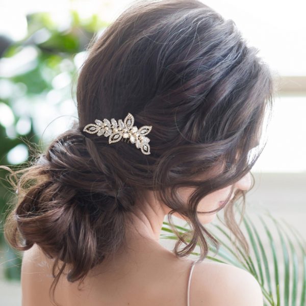 PEARL SHIMMER GOLD HAIR COMB - Image 2