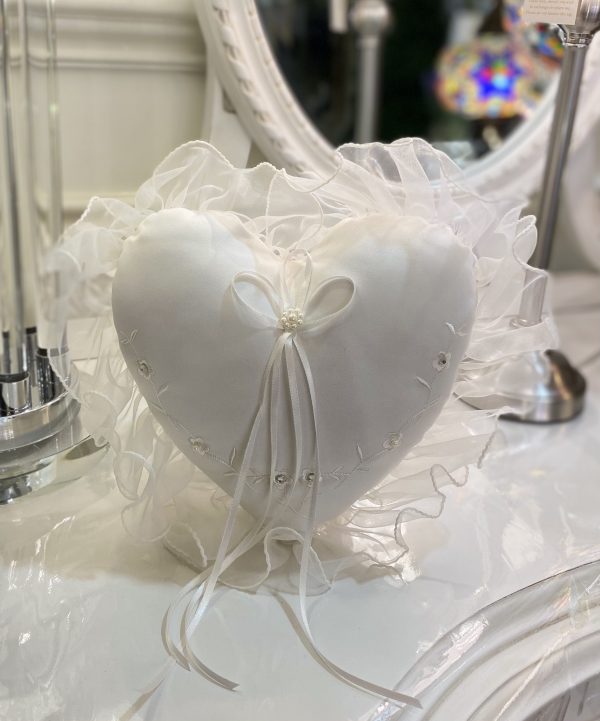 Ivory Wedding Ring Cushion 18 x18cm