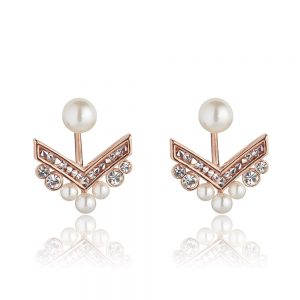 SWAROVSKI CRYSTAL ARGENT LIGHT & PEARL EARRINGS