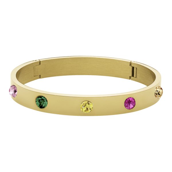 BELLA II Bangle with Rainbow Crystals Gold