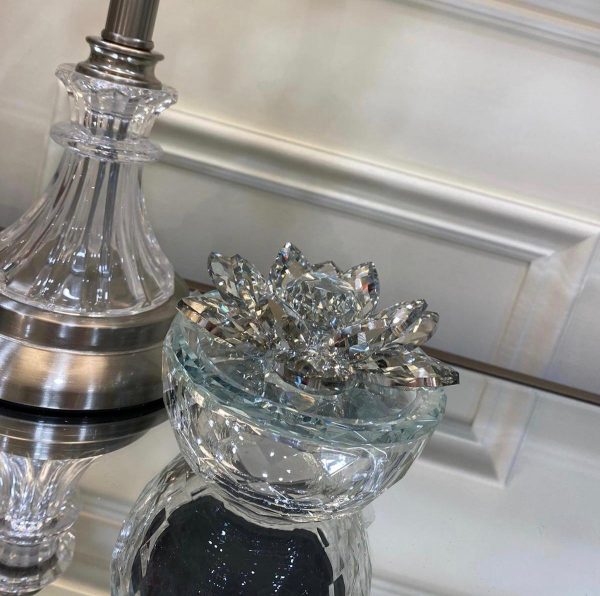 Crystal Flower Trinket Pot 17.5cm