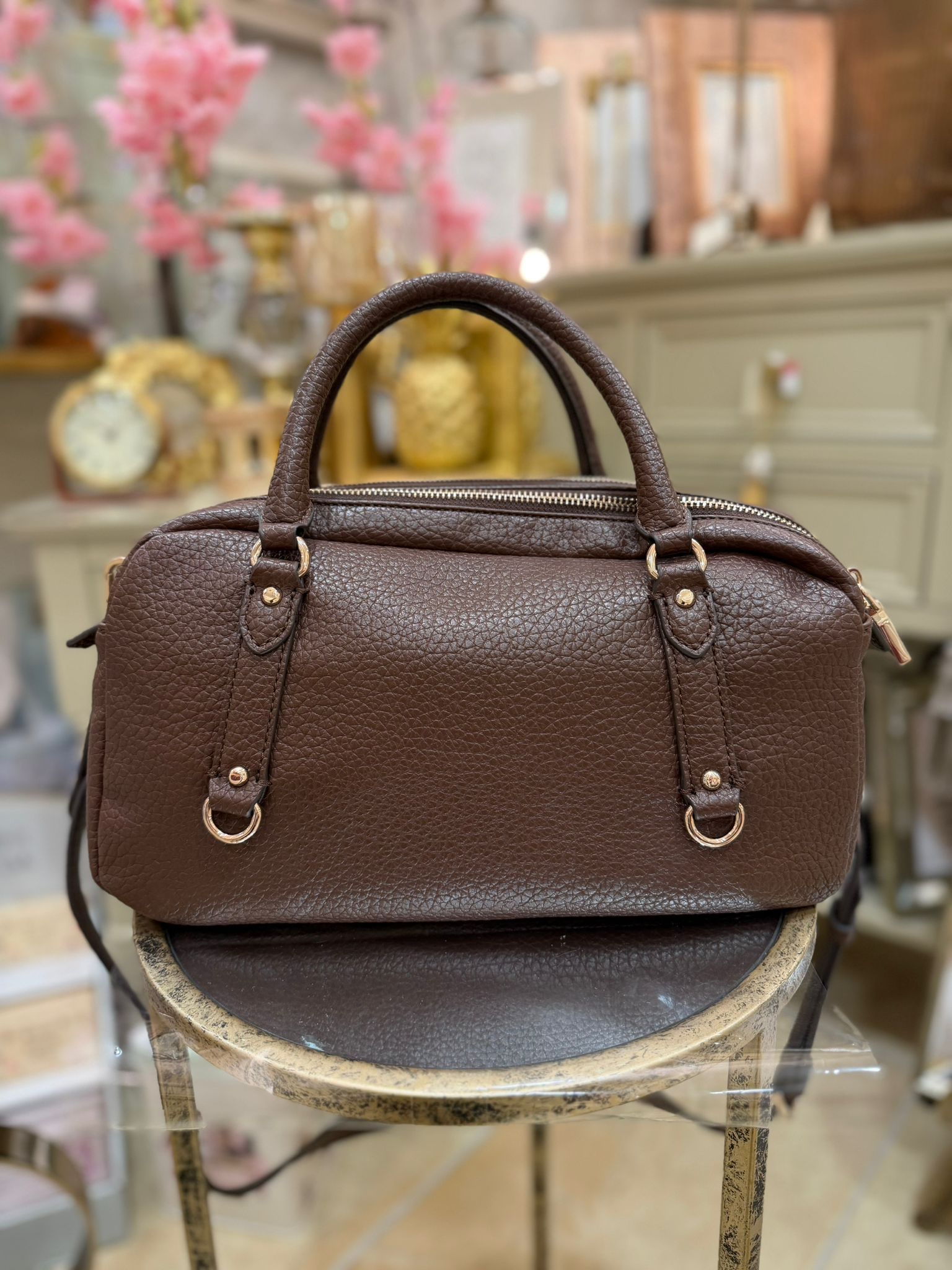 GUESS Marsha Mini Hand Bag Brown - Image 3