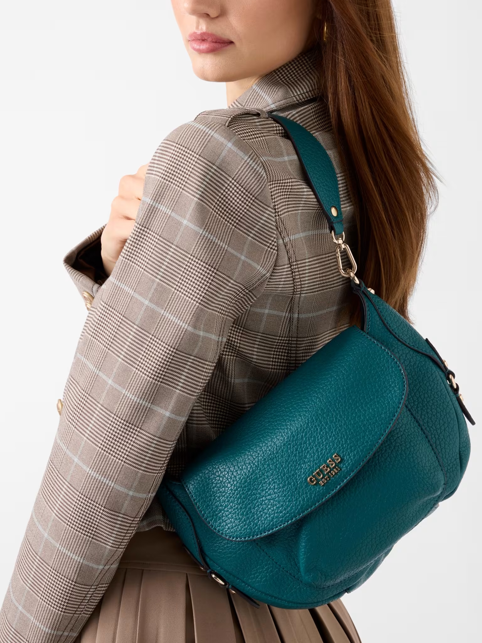 GUESS Marsha Mini Shoulder Bag Teal - Image 4