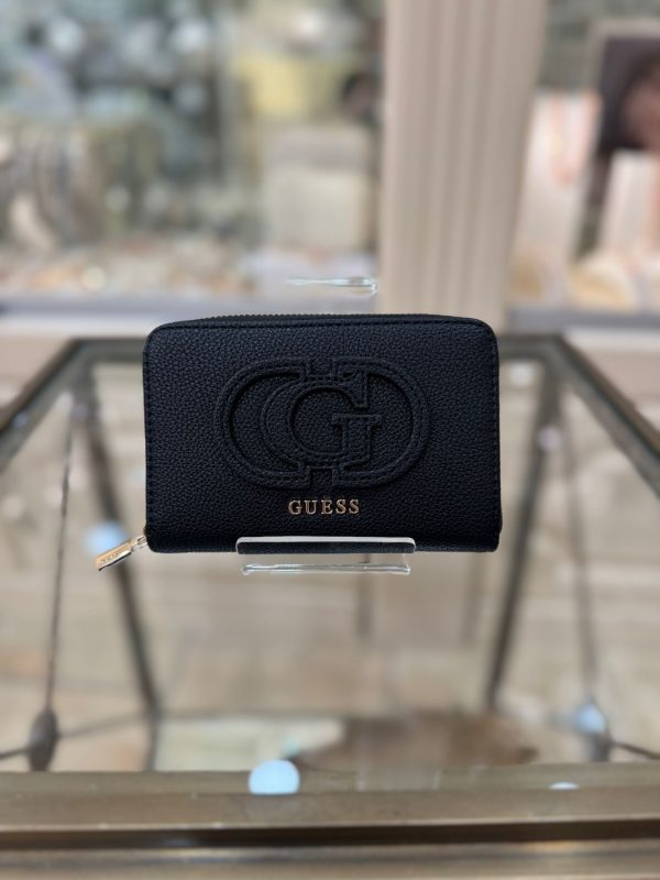 GUESS Calebra Logo-Script Wallet Black