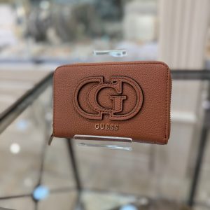 GUESS Calebra Logo-Script Wallet Cognac