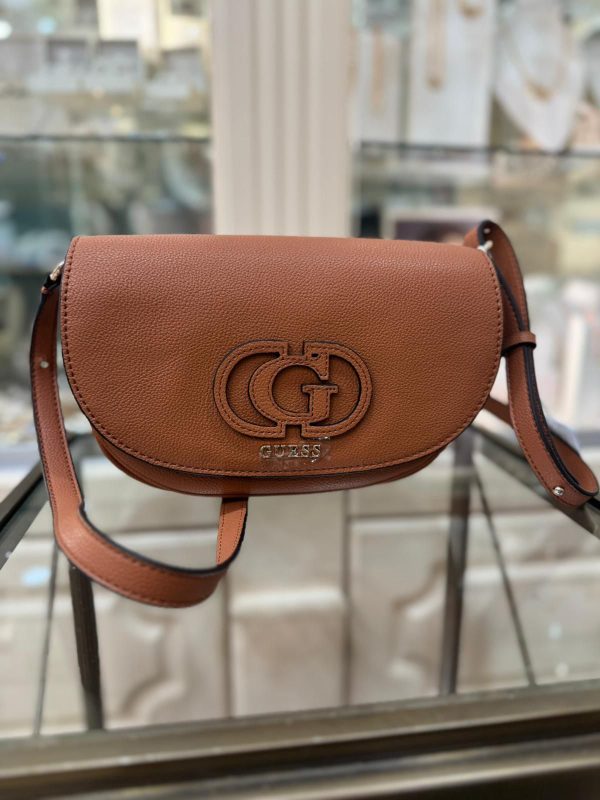 GUESS Calebra Convertible Xbody Flap Bag Cognac