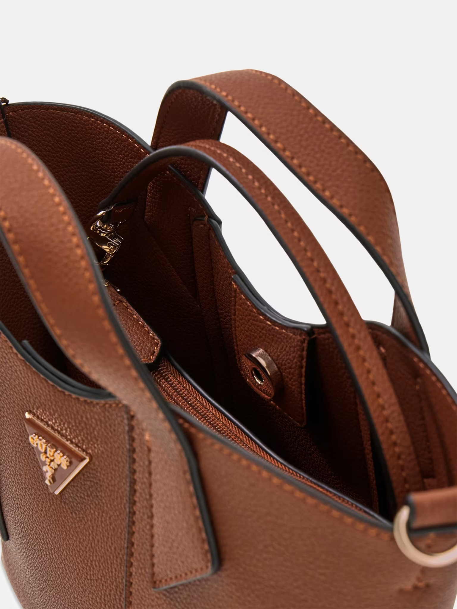 GUESS Darcy Logo Mini Handbag Brown - Image 3