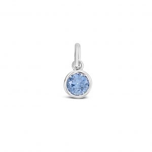 Absolute Sterling Silver Birthstone Collection Charm Pendant - March SS100
