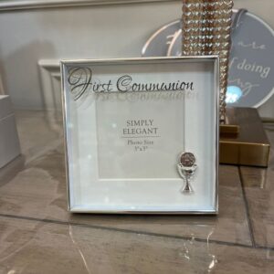Communion Photo Frame 'First Communion' 7.5x7.5cm (3''x3'')Silver