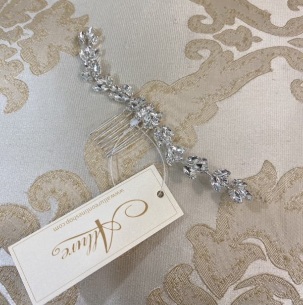 CRYSTAL GLAM HAIR COMB SILVER - Image 3