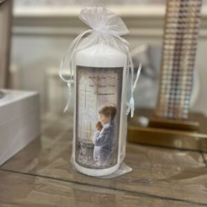 Communion Candle Boy 15cm (6'') White