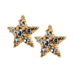 CANA Earrings with Grey Crystals Gold