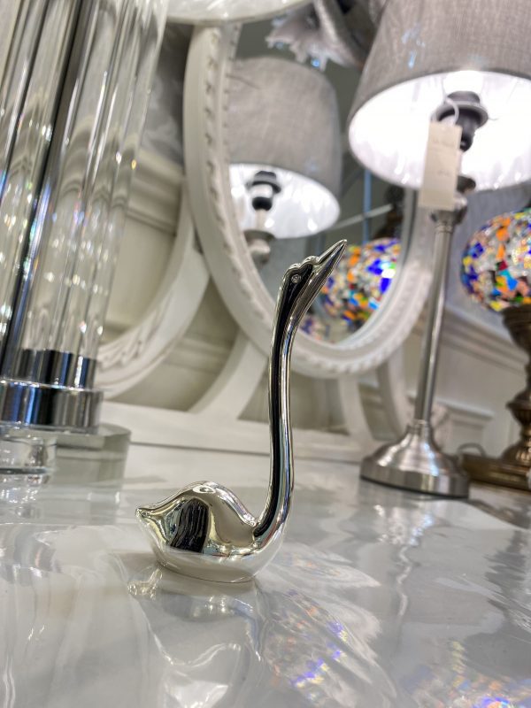 Silver Swan Ring Holder 11cm
