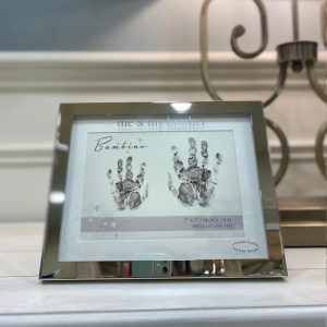Silver col. Hand Print Frame Me &  My Brother 7" x 5" (13 cm x 18 cm)