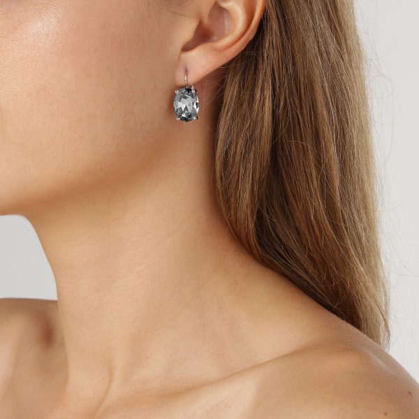CHANTAL Earring with Grey Crystals Silver - Image 2
