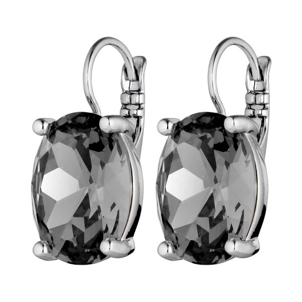 CHANTAL Earring with Grey Crystals Silver