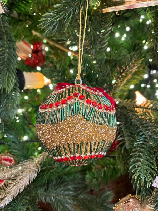 Glass Beaded Glitter Bauble