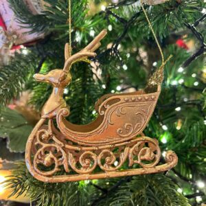 Reindeer Sleigh Tree Decoration