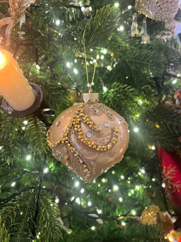Golden Beaded Onion Bauble