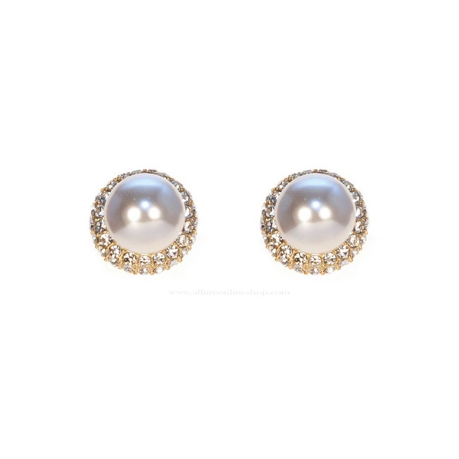 Absolute Clip On Earrings CLP100GL Gold With Cubic Zirconia