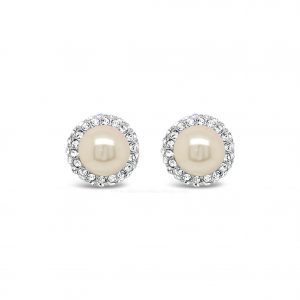 Absolute Clip On Earrings CLP100SL Silver With Cubic Zirconia