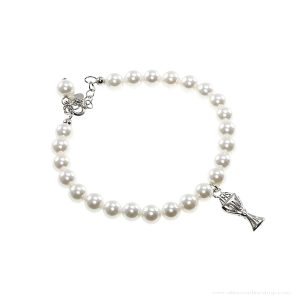 Communion Pearl Bracelet With Angel