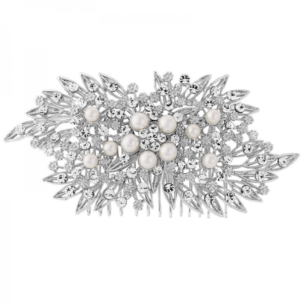 Bridal Vintage Pearl & Swarovski Crystal Hair Comb